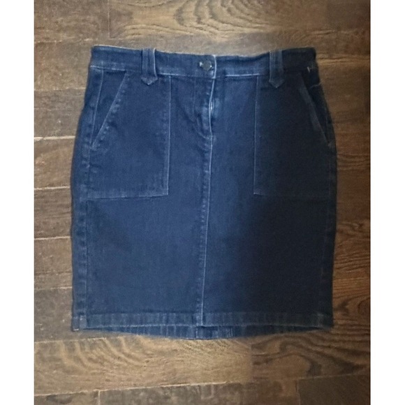 Ann Taylor Dresses & Skirts - Ann Taylor Skirt Womens 2 Denim Utility Pencil Short Stretch Front Pockets